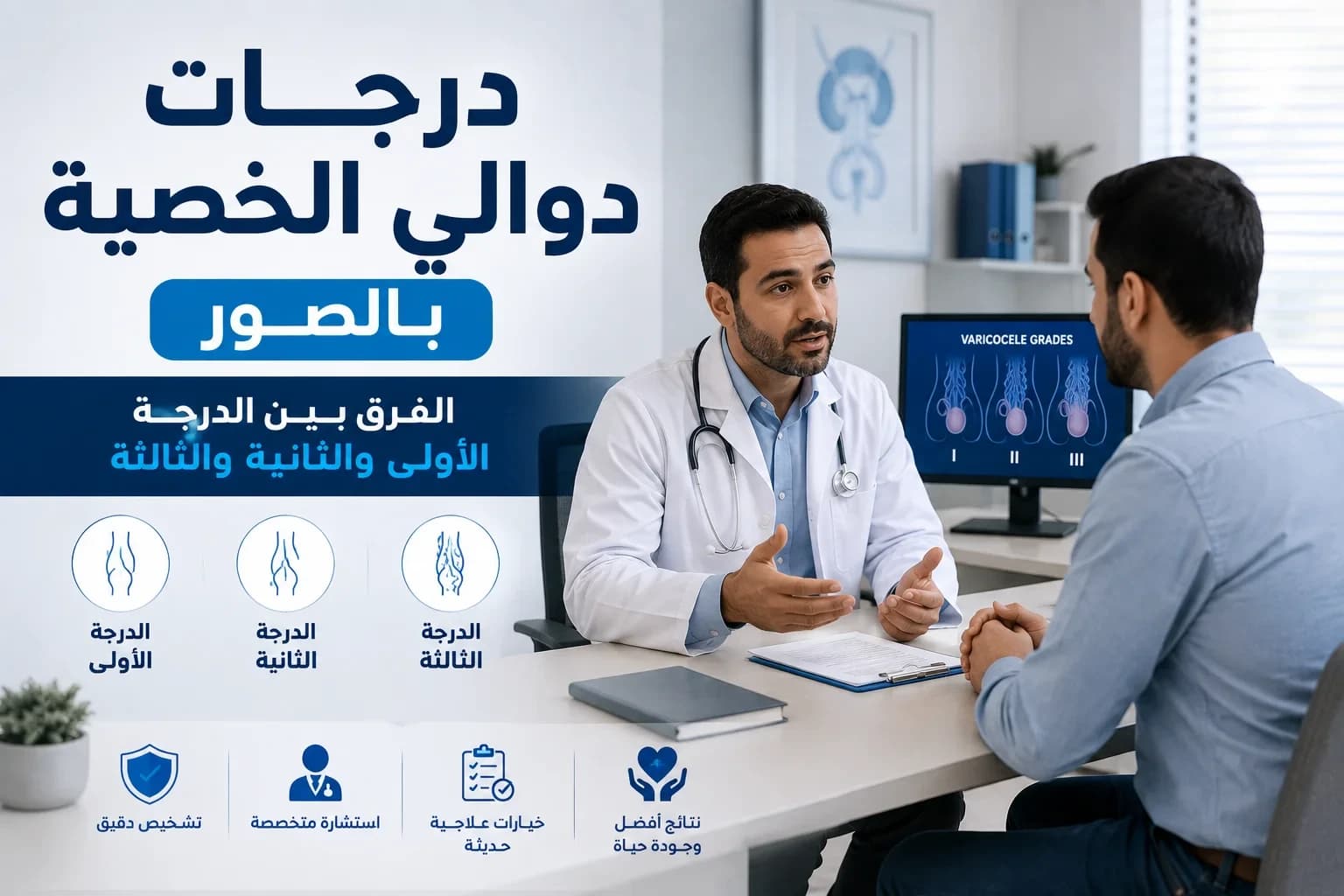 درجات دوالي الخصية بالصور: الفرق بين الدرجة الأولى والثانية والثالثة