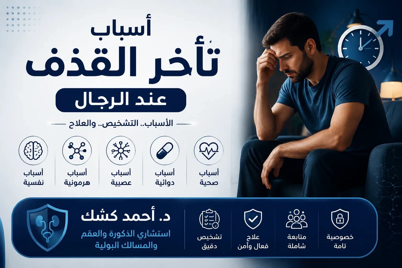 أسباب تأخر القذف عند الرجال | د. أحمد كشك استشاري الذكورة